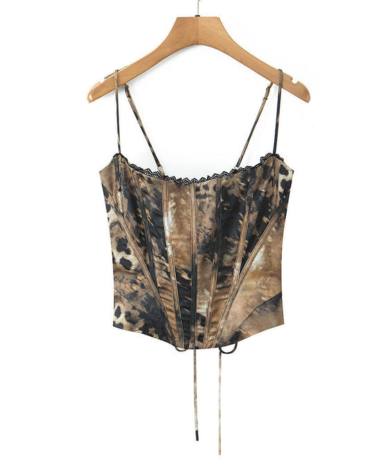 Aki Printed Corset Top