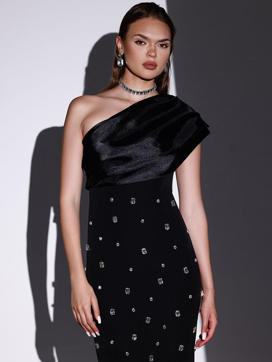 Brooke One Shoulder Embellished Dress