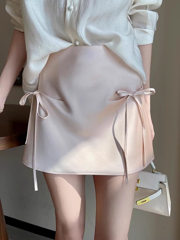Greta Bow Satin Mini Skorts