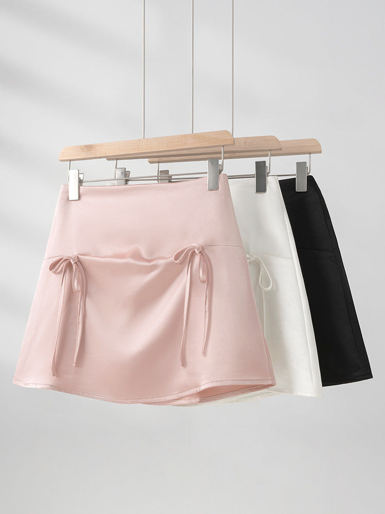 Greta Bow Satin Mini Skorts