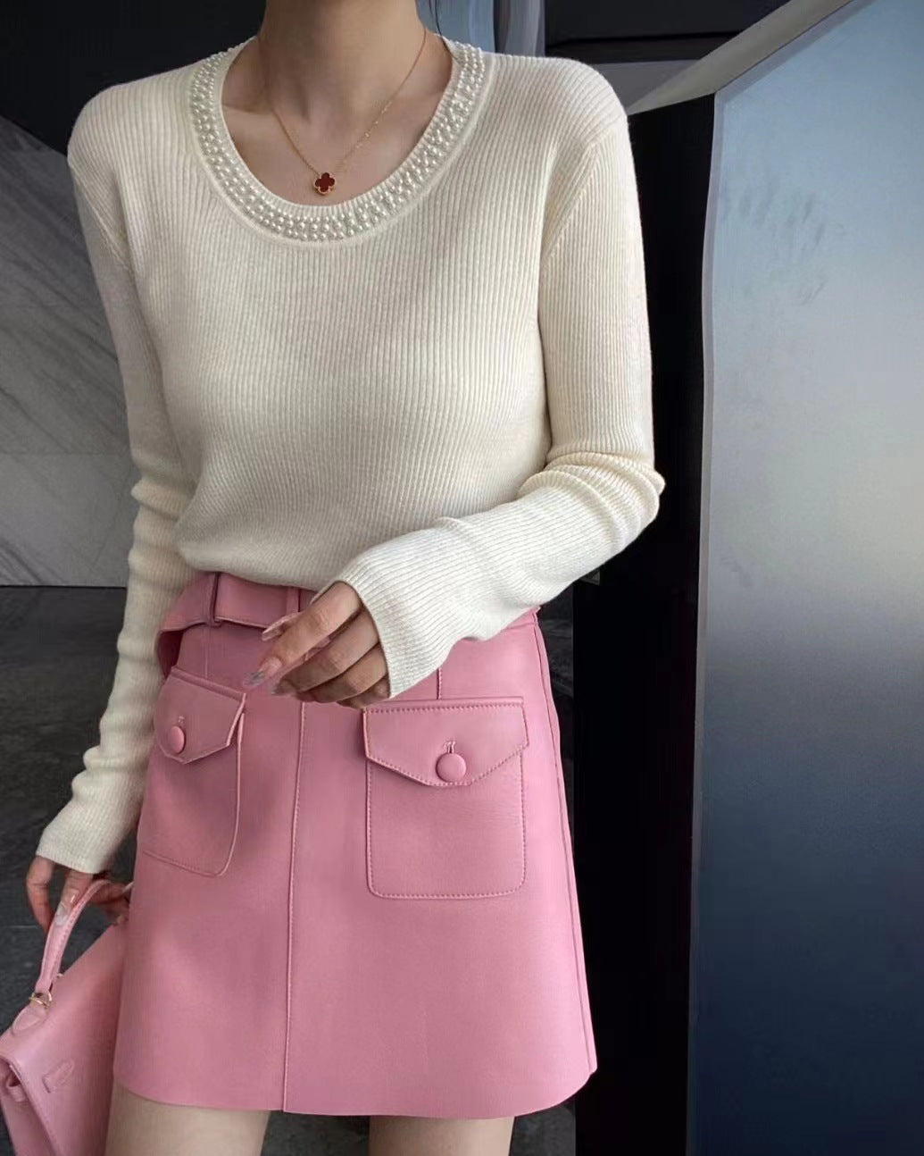 Caroline Pearl Soft Knit Pullover