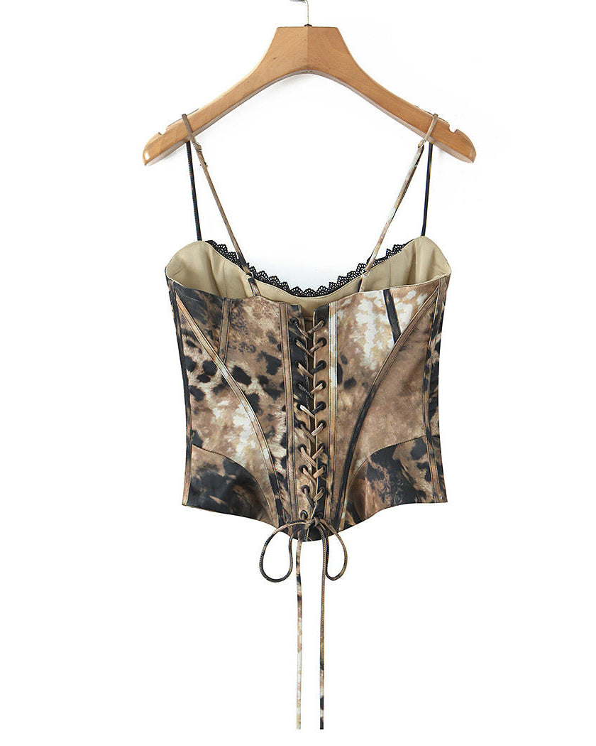 Aki Printed Corset Top