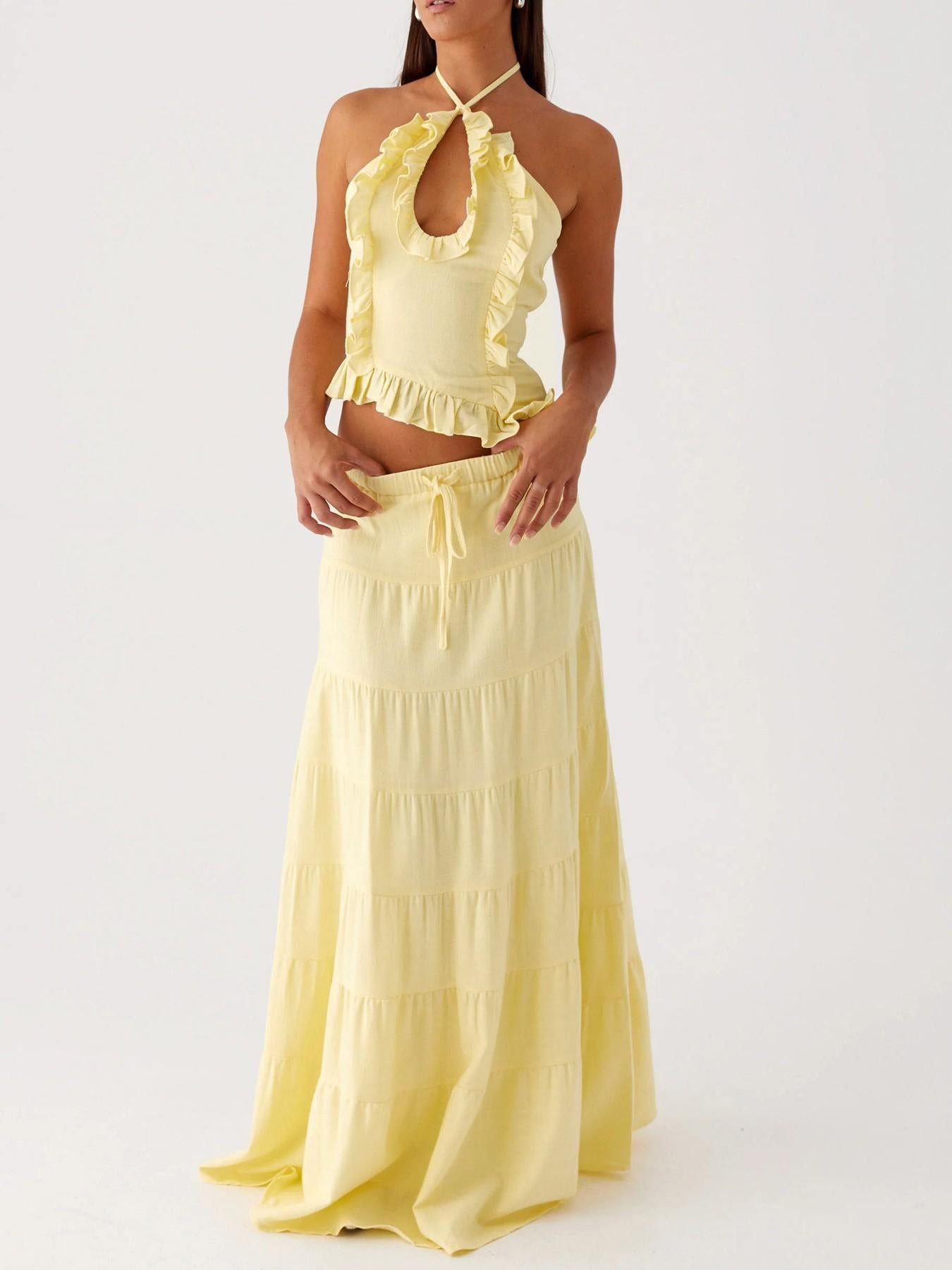 Aurore Halterneck Coord Skirt Set