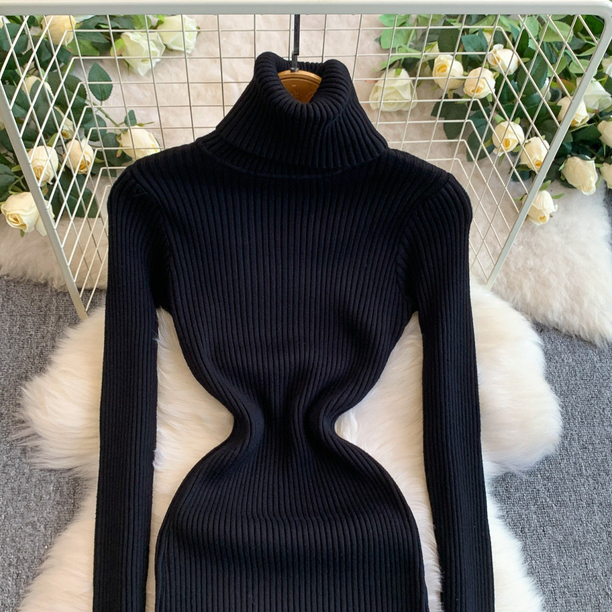 Perry High Neck Knitted Midi Dress