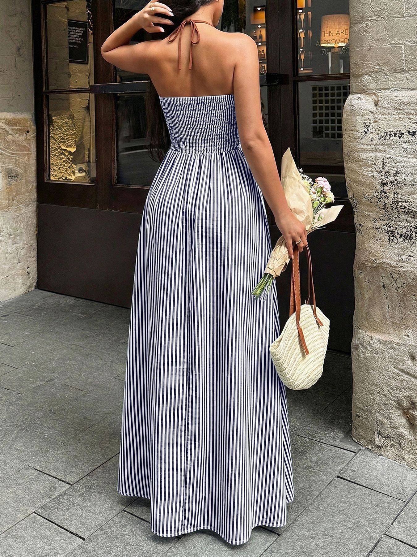 Leora Striped Maxi Dress