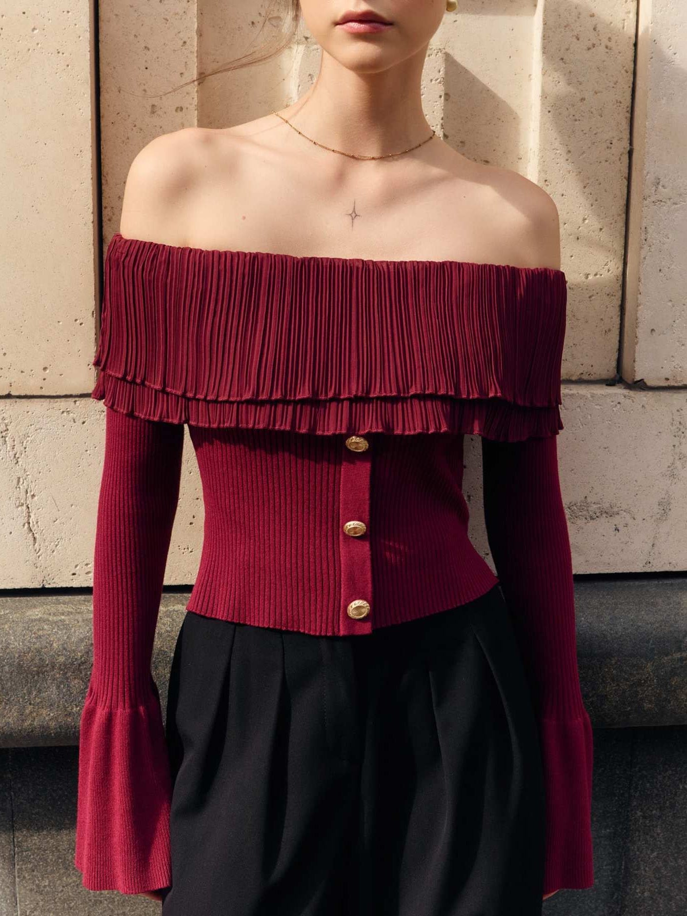 Maelie Off Shoulder Knit Top
