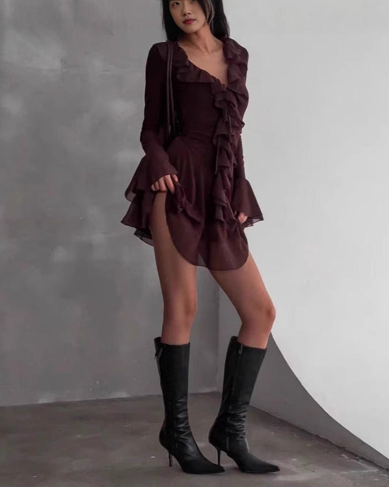 Michelle Ruffle Mini Dress