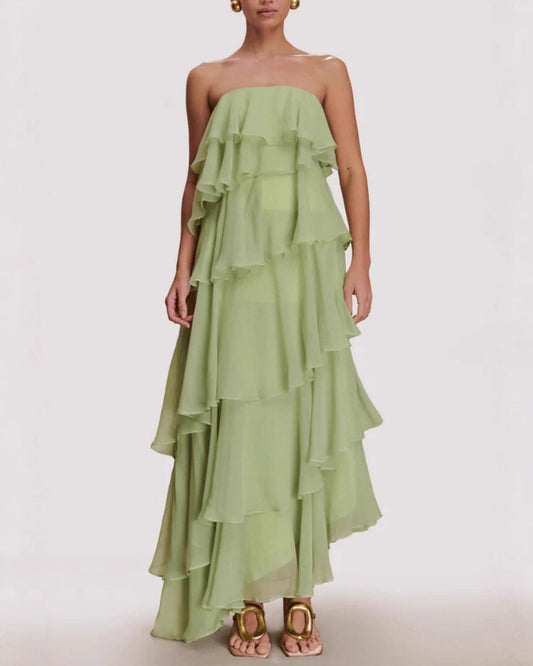 Cordelia Ruffle Maxi Dress With Detachable Straps