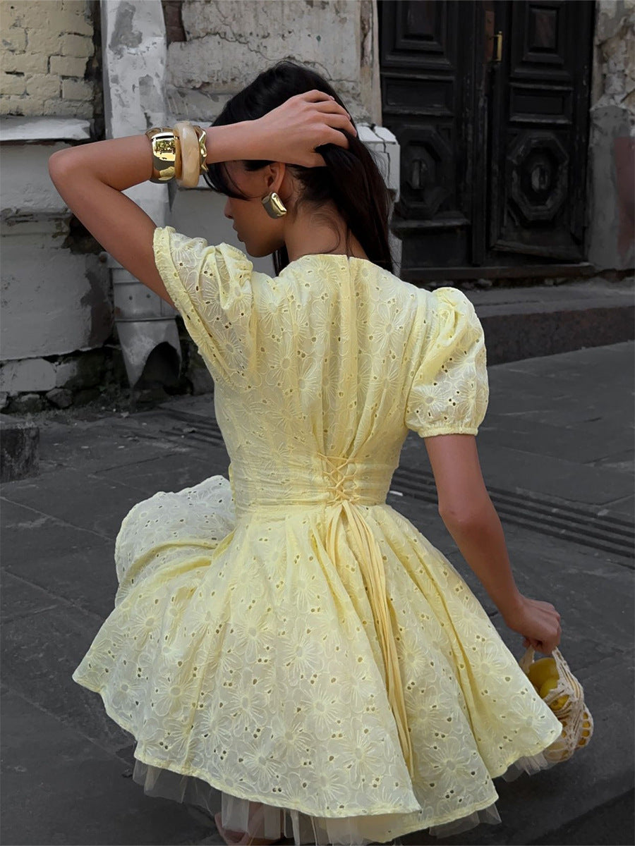 Cameo Eyelet Mini Dress