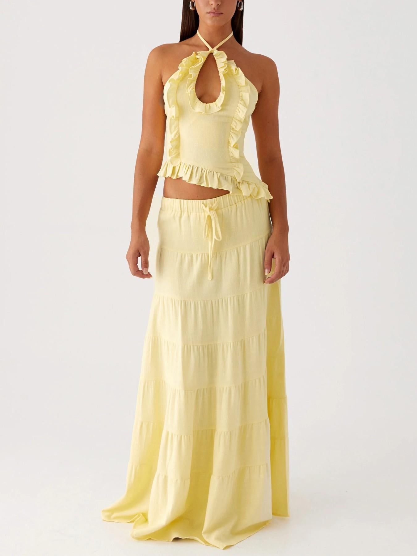 Aurore Halterneck Coord Skirt Set