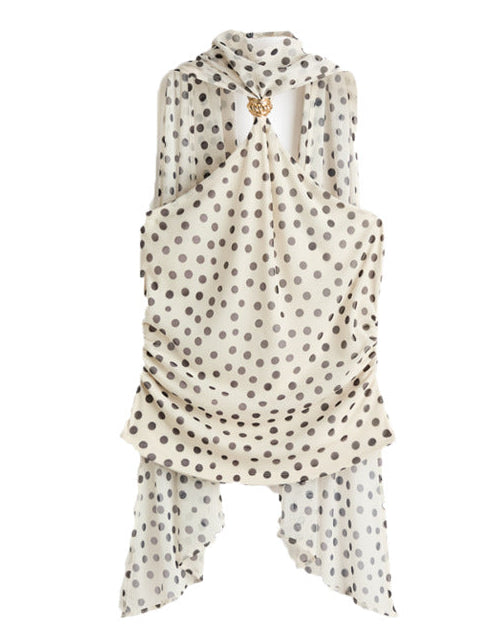 Taurel Halterneck Polka Top