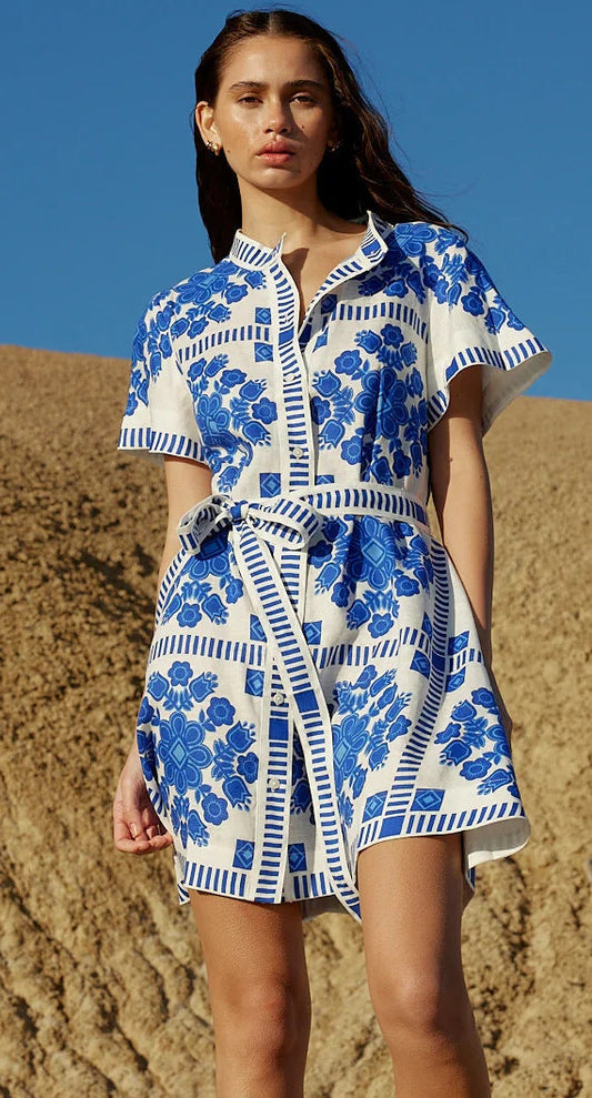 Luise Printed Shirt Mini Dress