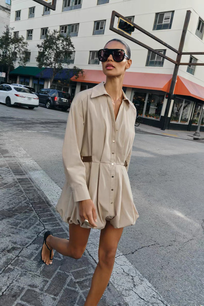 Manon Belted Shirt Mini Dress