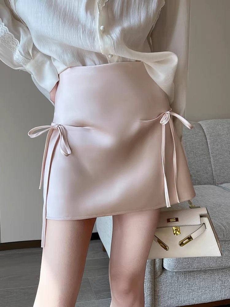Greta Bow Satin Mini Skorts