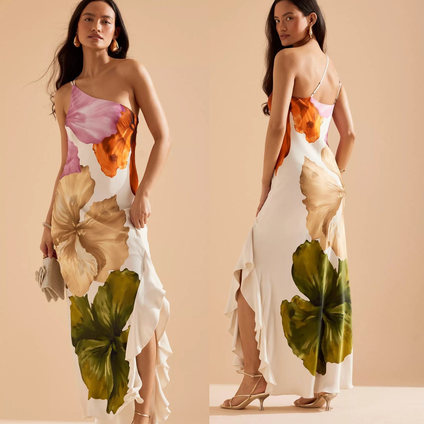 Patrice Printed Ruffle Maxi Dress