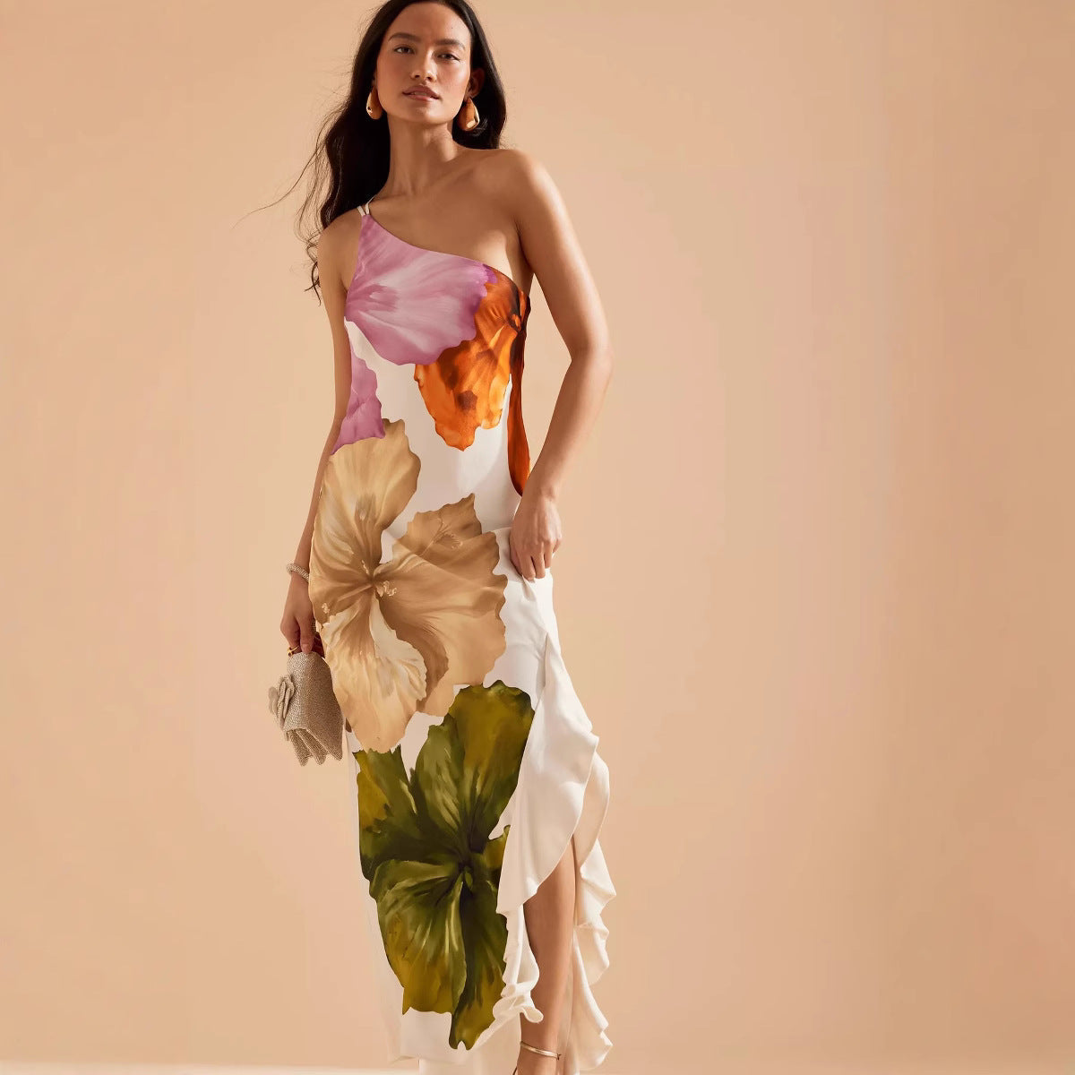 Patrice Printed Ruffle Maxi Dress