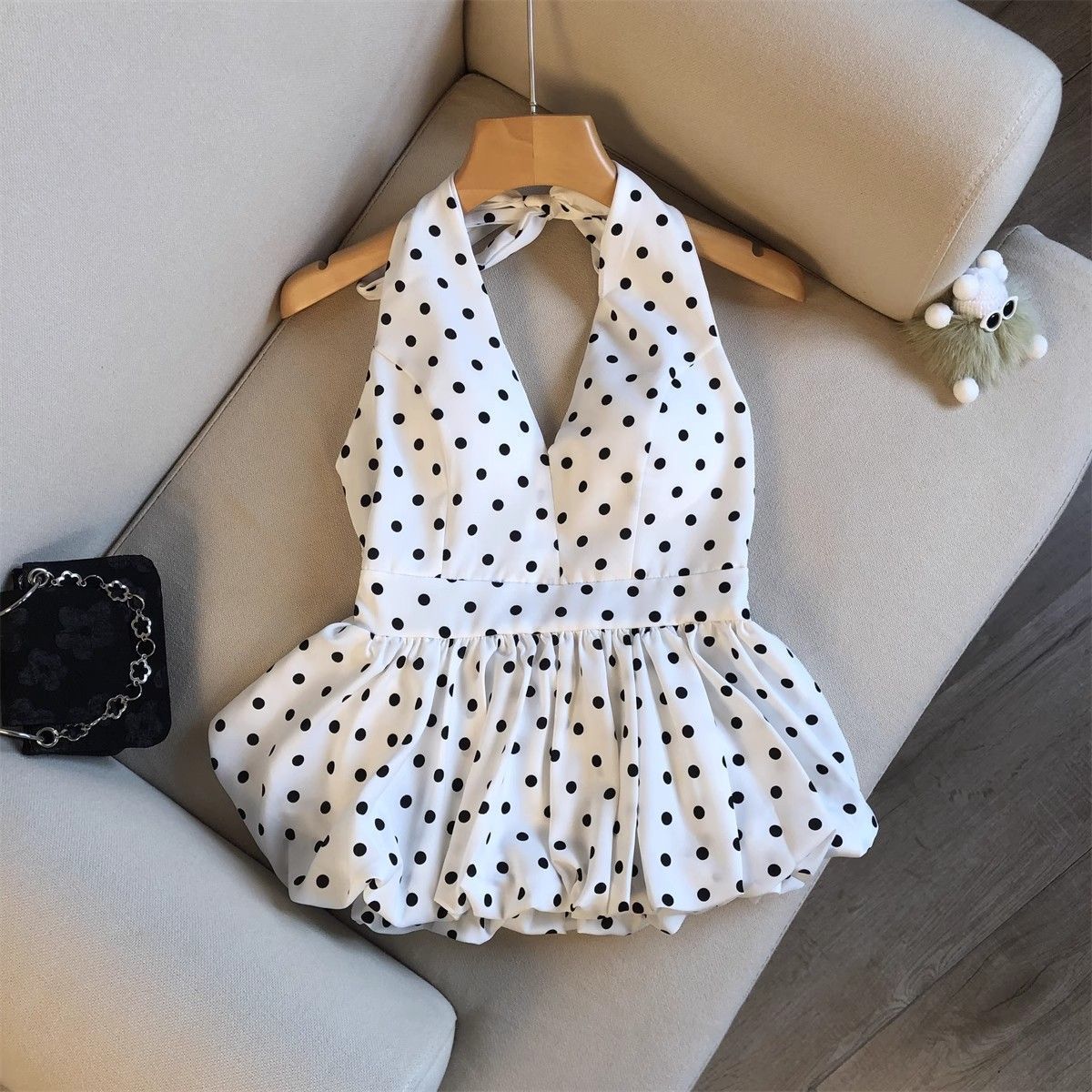 Amelia Halterneck Polka Top