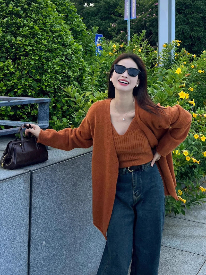 Elena Statement Woolen Tops with Cape Style Sweater