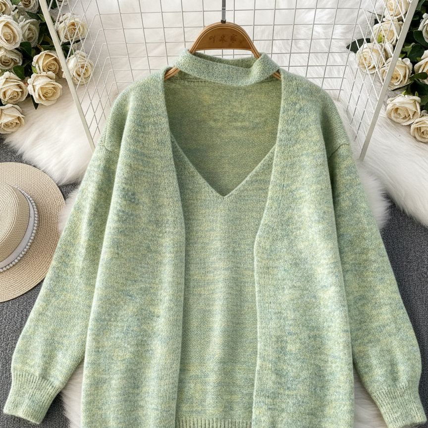 Anouk Woolen Top With Cape Sweater