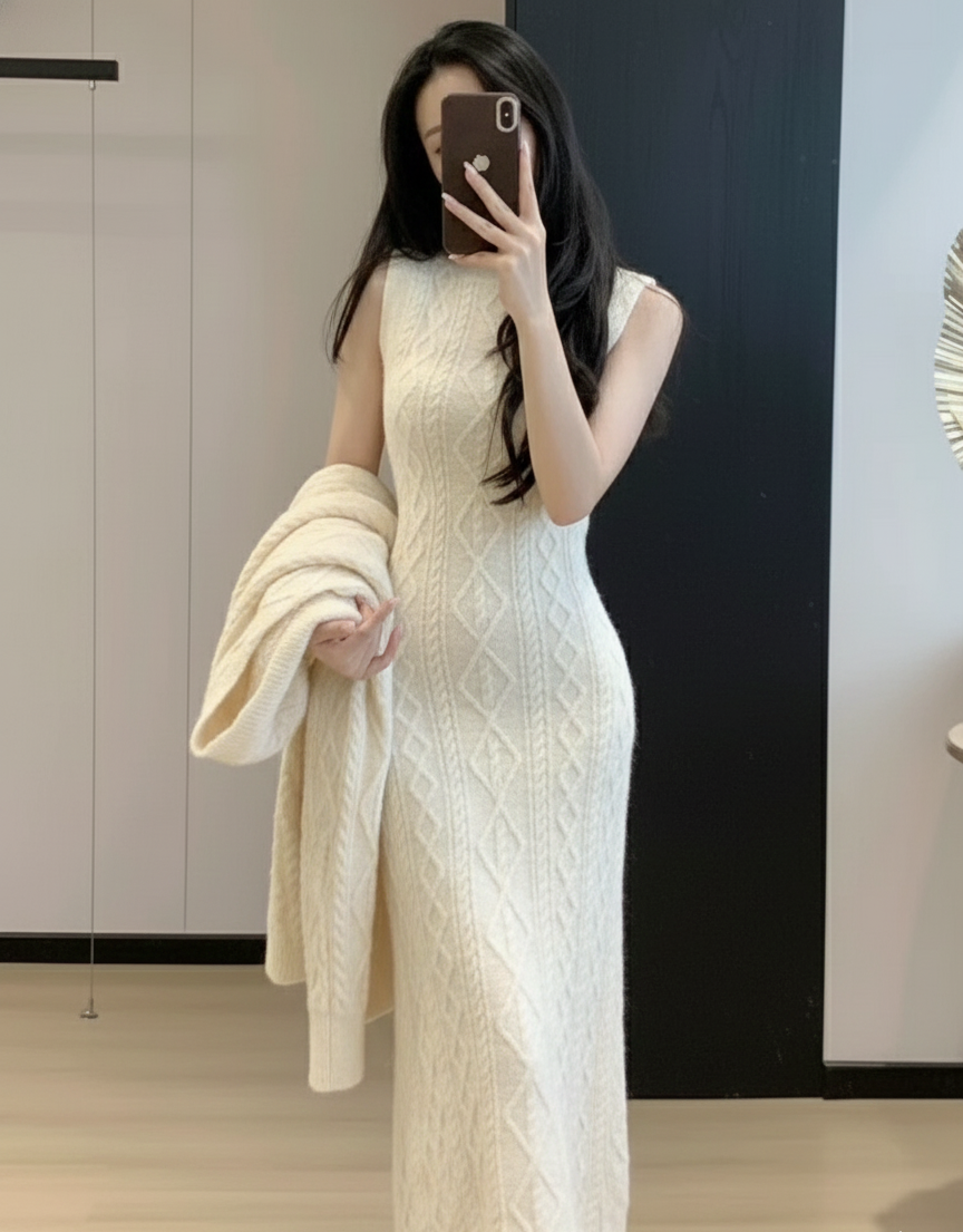 Elda Luxe Winter Dress With Cape