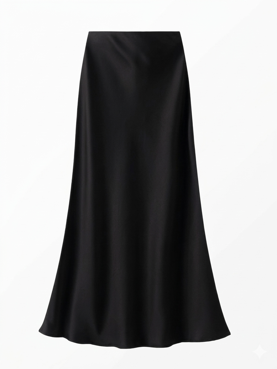 Hilma Satin Midi Skirt