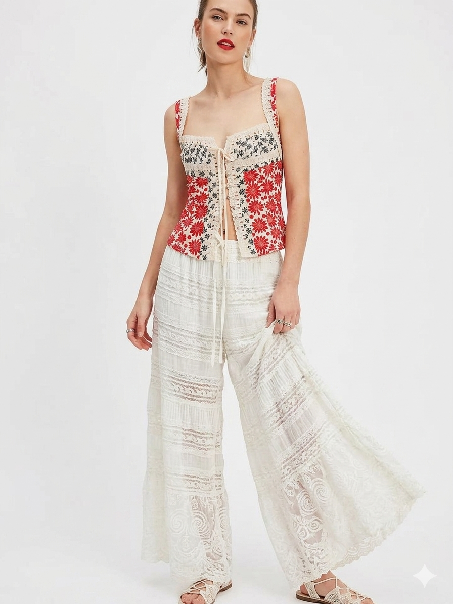 Yui Lace Printed Top
