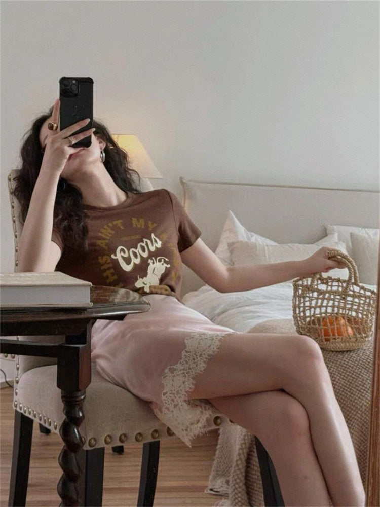 Eivor Satin Lace Mini Skorts