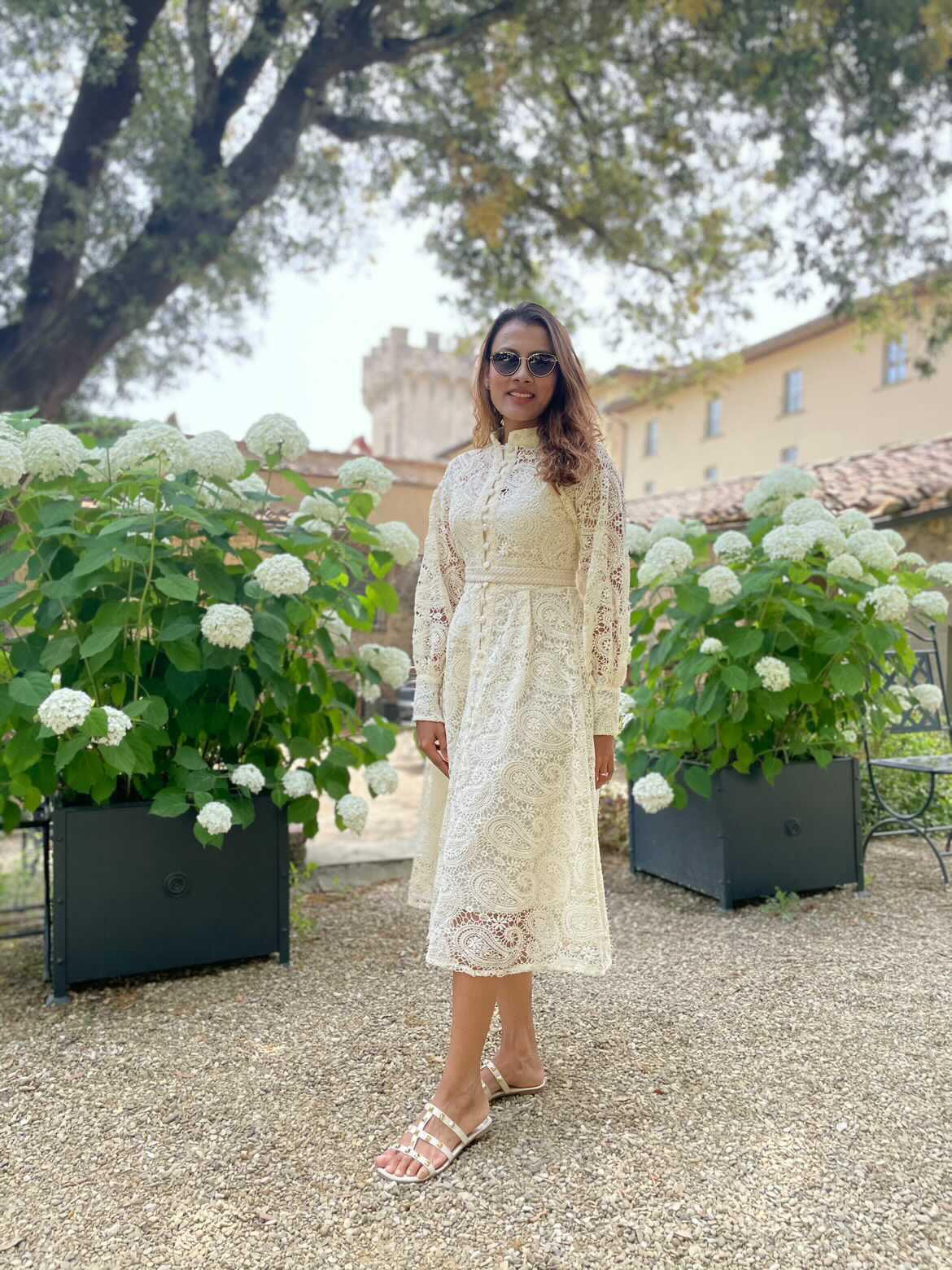 Mexicano Luxury Lace Dress In Beige
