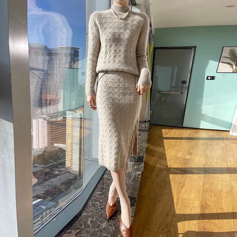 Jiah Winter Coord Set - Set of Sweater and Skirt