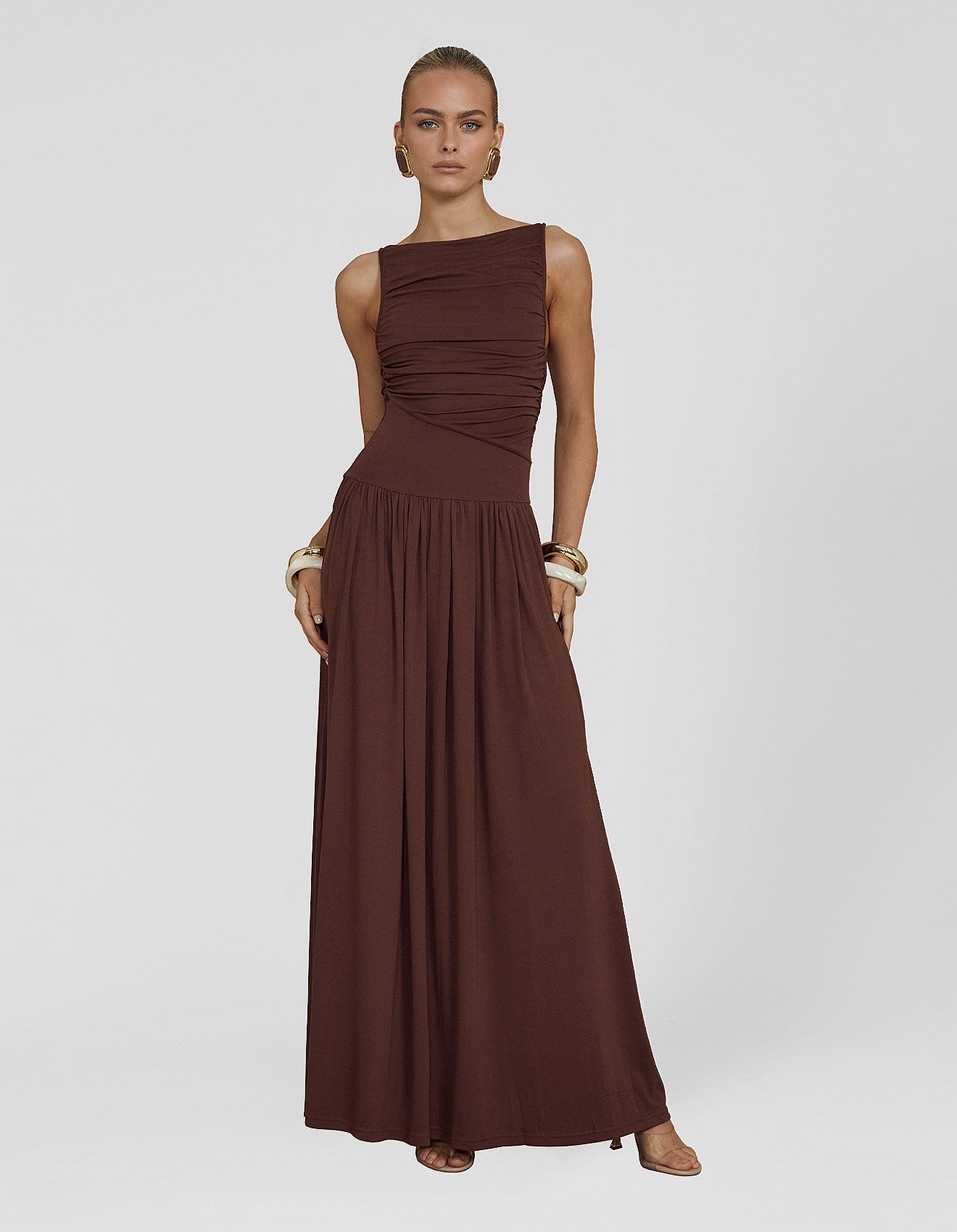 Libya Statement Maxi Dress In Maroon