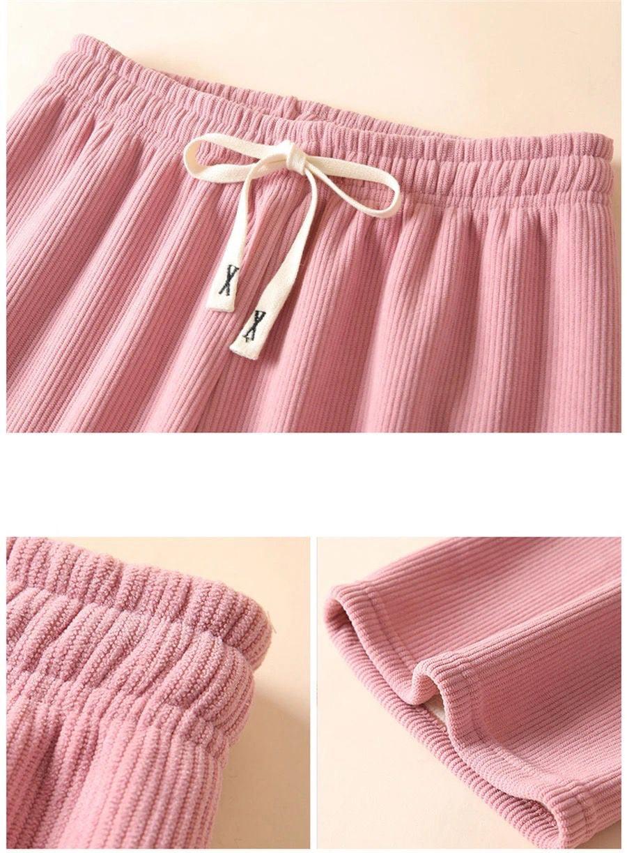 Marley Wide Leg Fleece Pants In Pink
