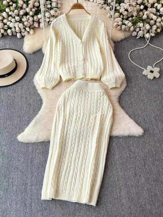Crystella  Winter Coord Set - Set of Sweater and Skirt