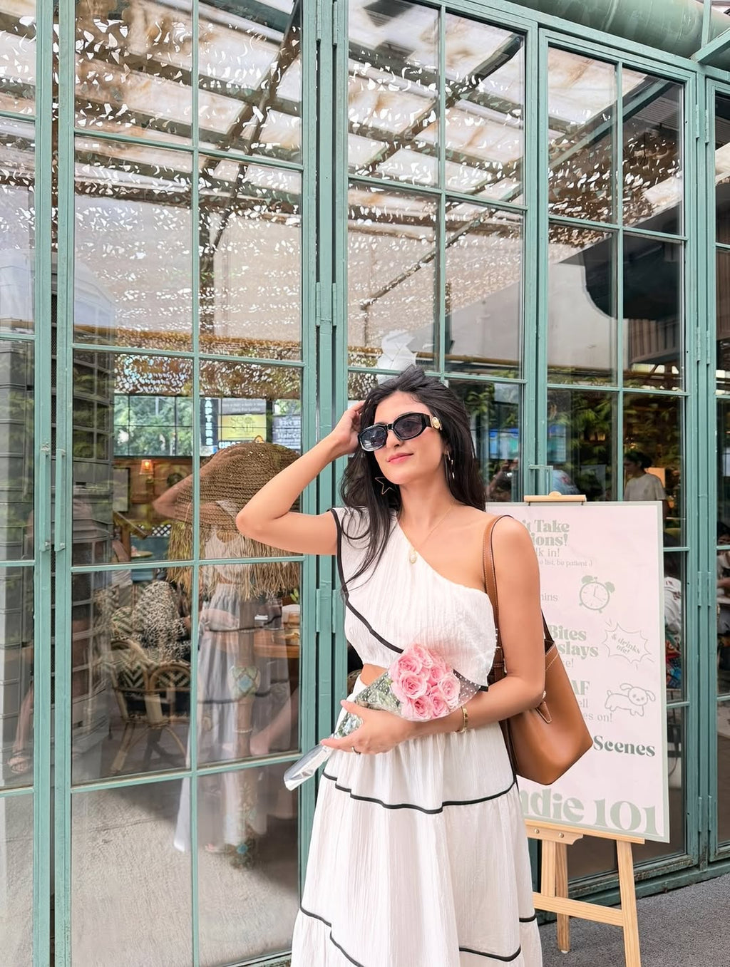 Valentino One-Shoulder Top With Skirt Coord Sets In White