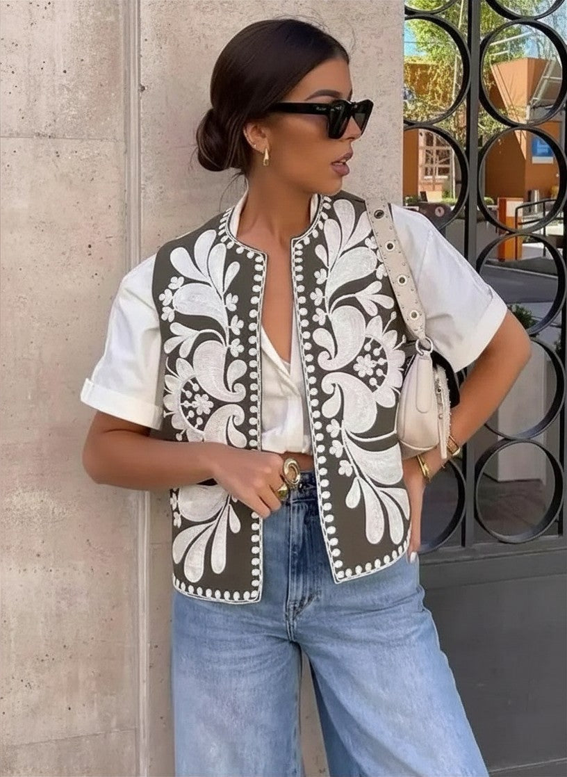 Lore Embroidered Vest Summer Top