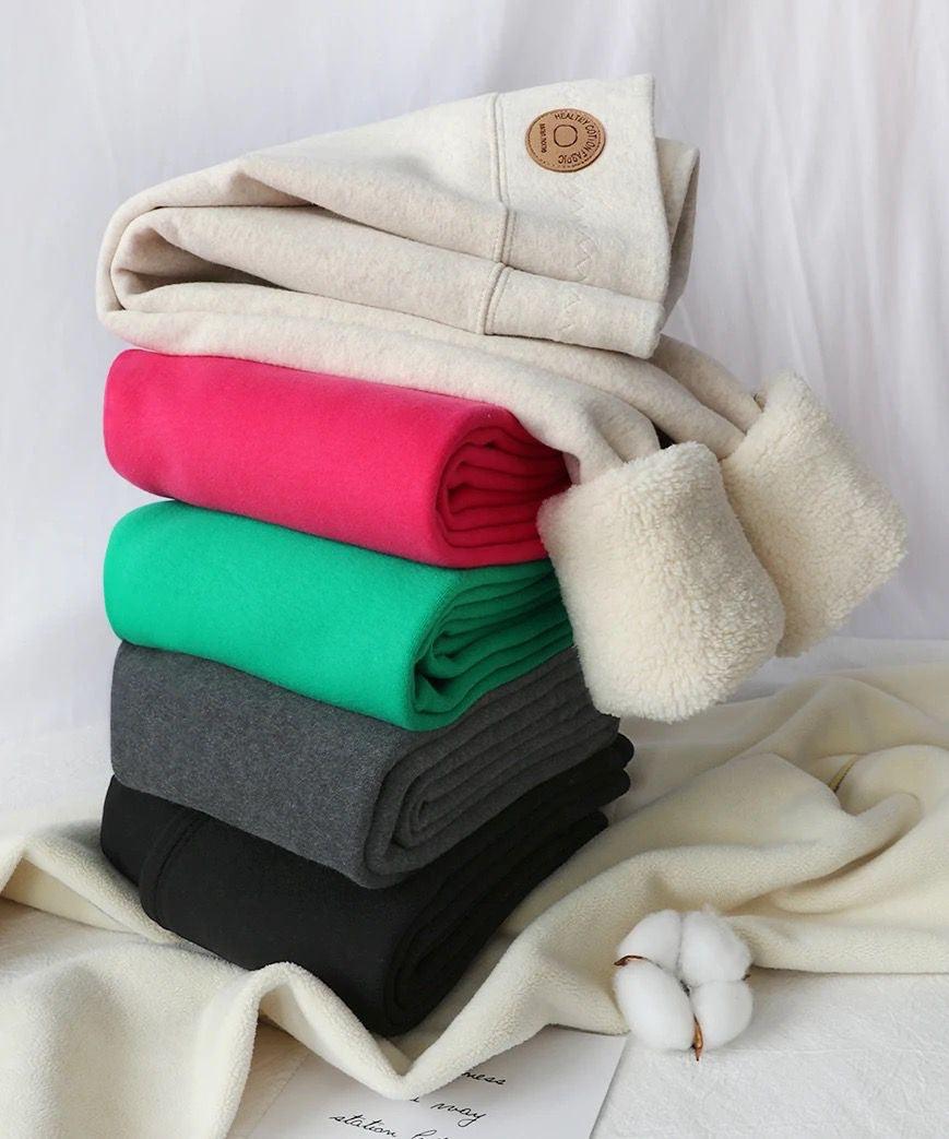 Jenny Slimming Premium Fleece Leggings In Beige
