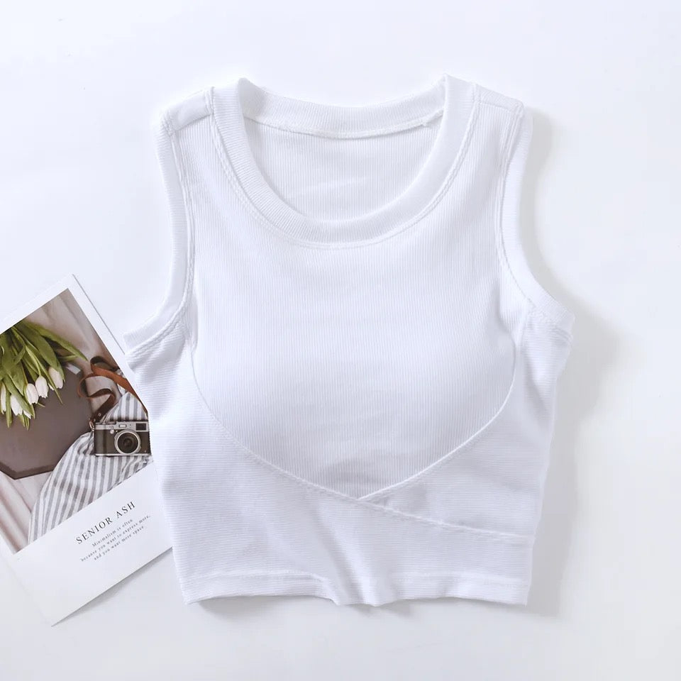 Baco Tank Tops with Inbuilt Bra In Pink
