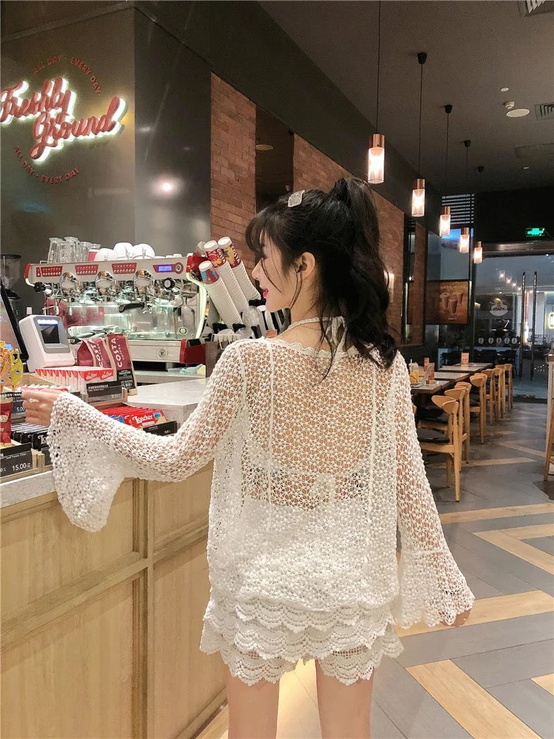 Maya 3 Piece Coord Set - Resortwear Set In Beige