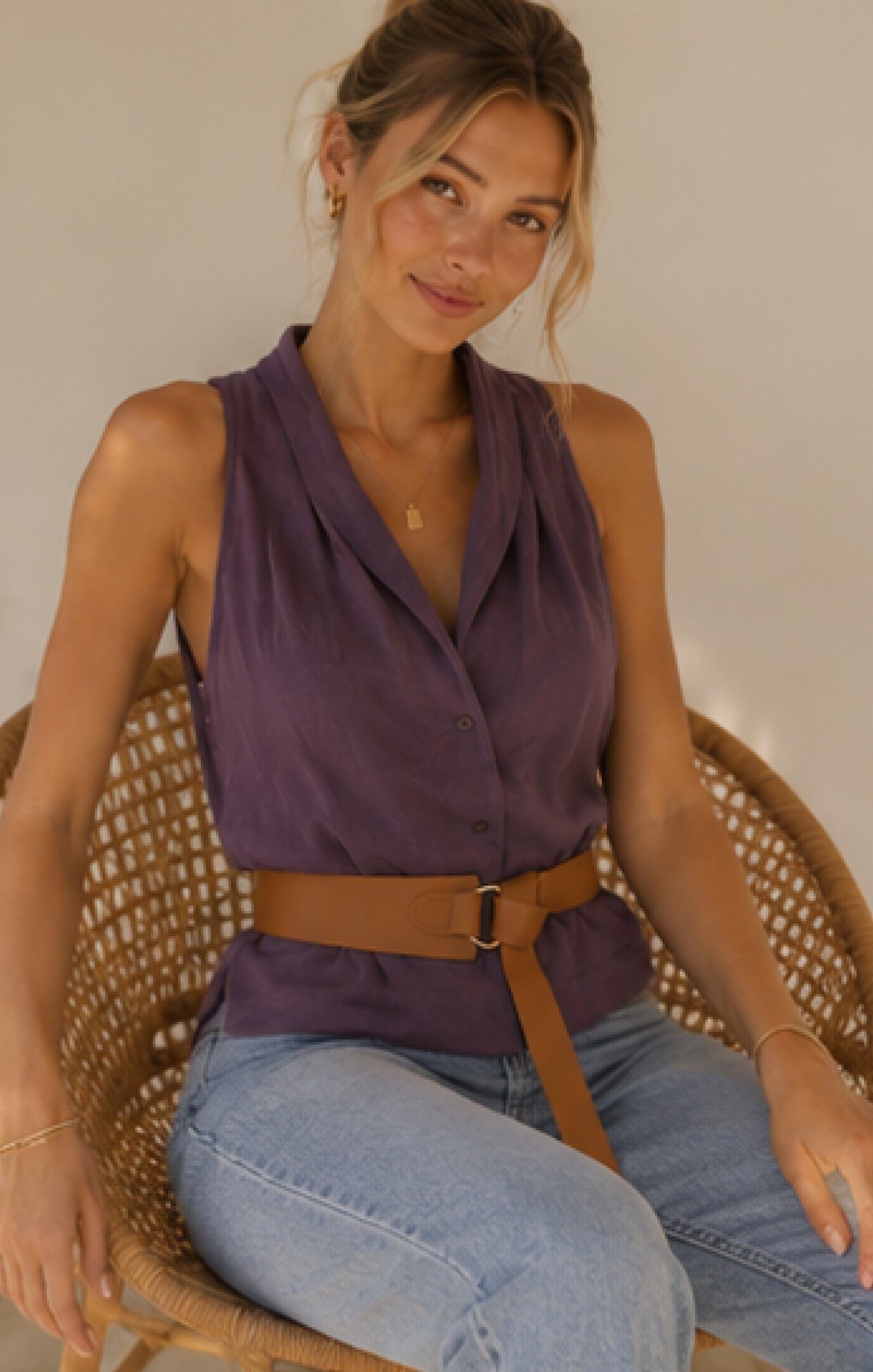 Chile Halterneck Top With Belt