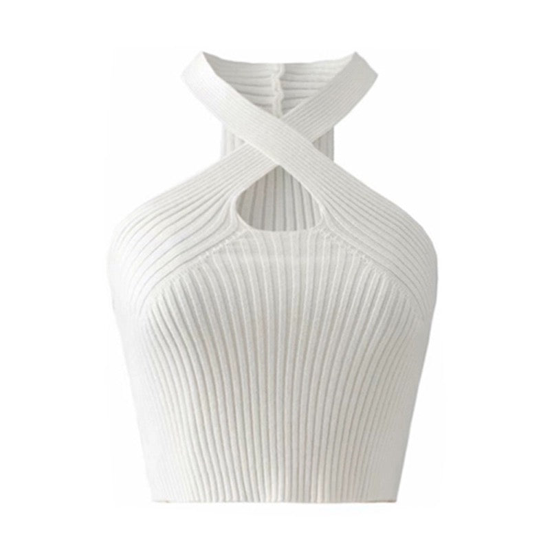 Sansa Statement Summer Tank Top In White