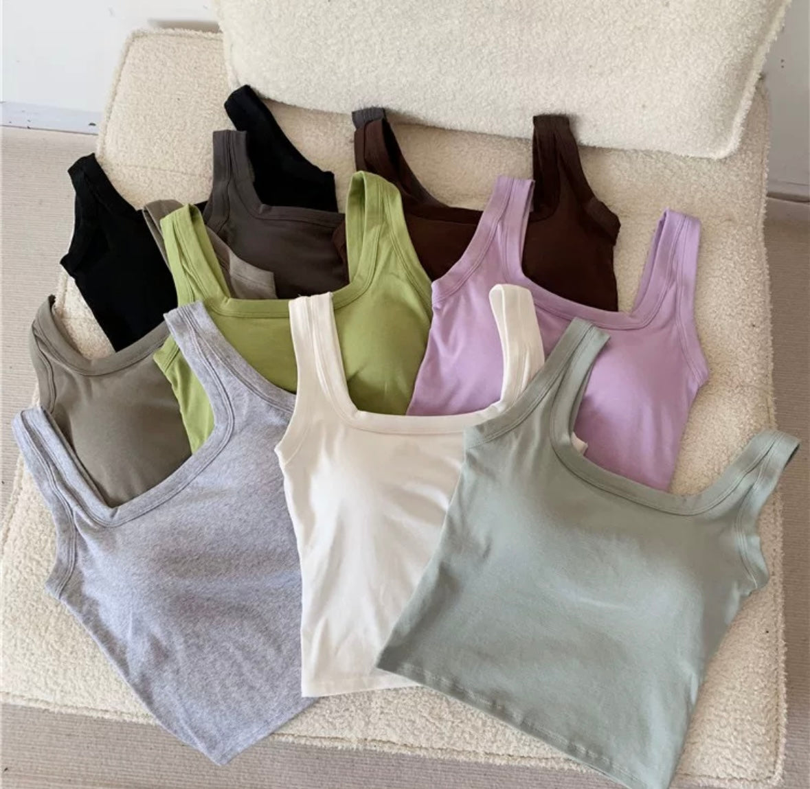 Jared Tank Tops with Inbuilt Bra In Lilac