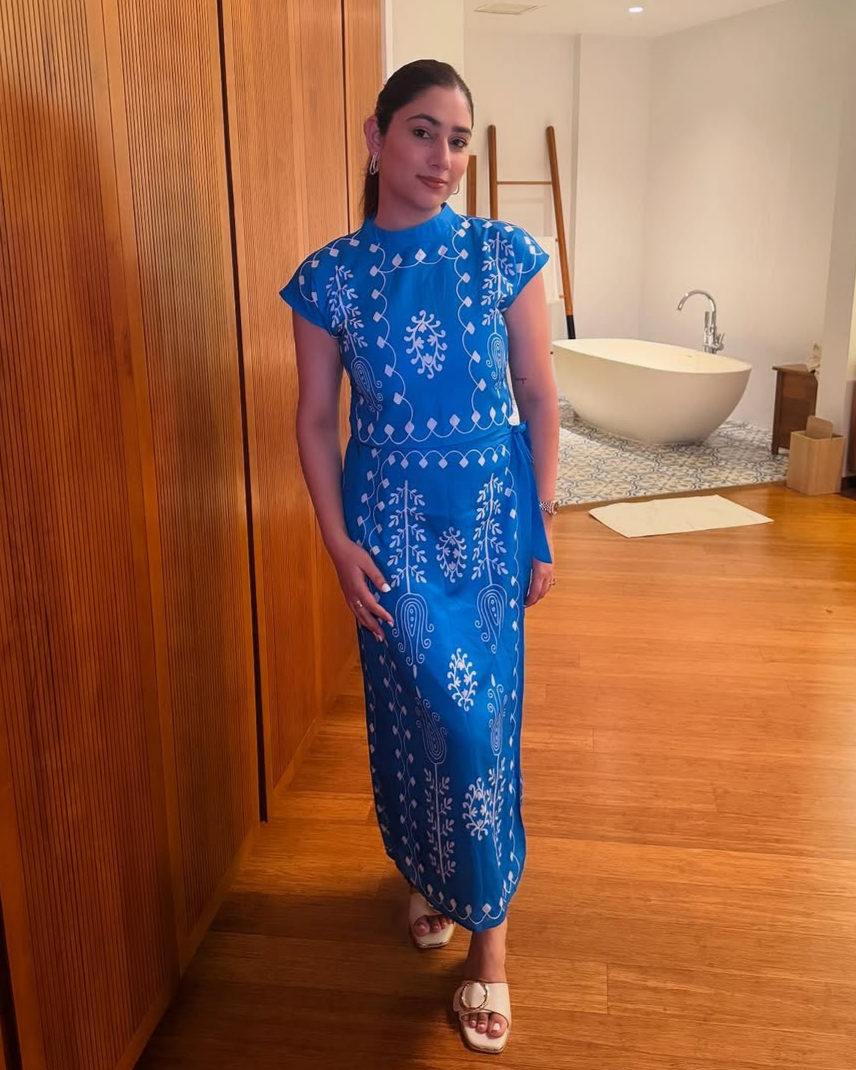 Louella Summer Set of Top and Skirt In Blue