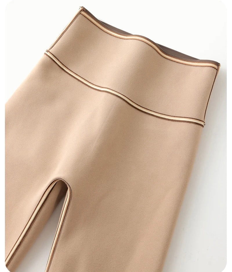 Rosa Slimming Premium Fleece Leggings In Brown