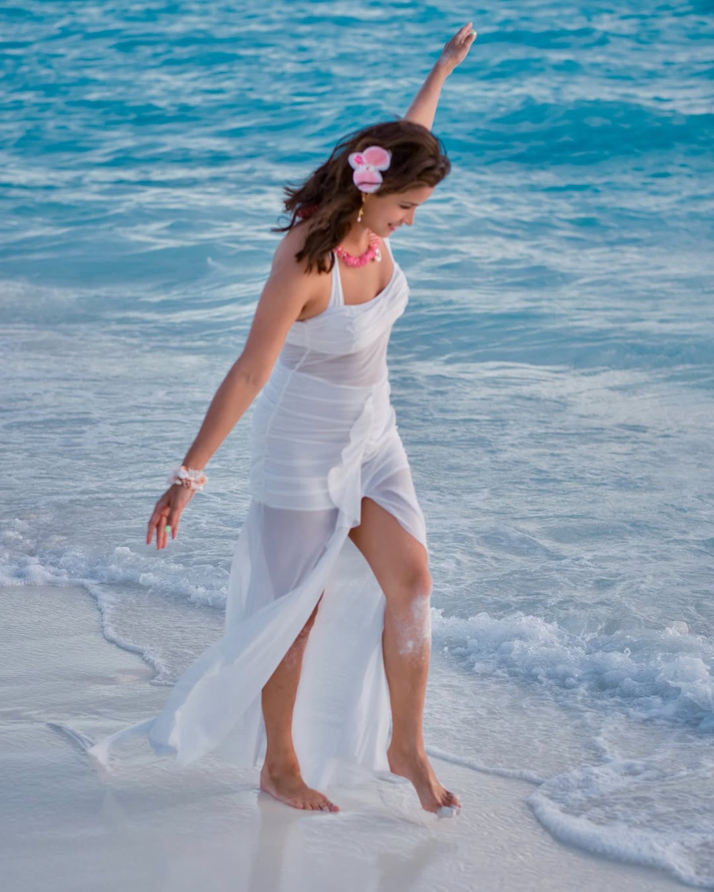 Senna Bodycon Slit Maxi Dress In White
