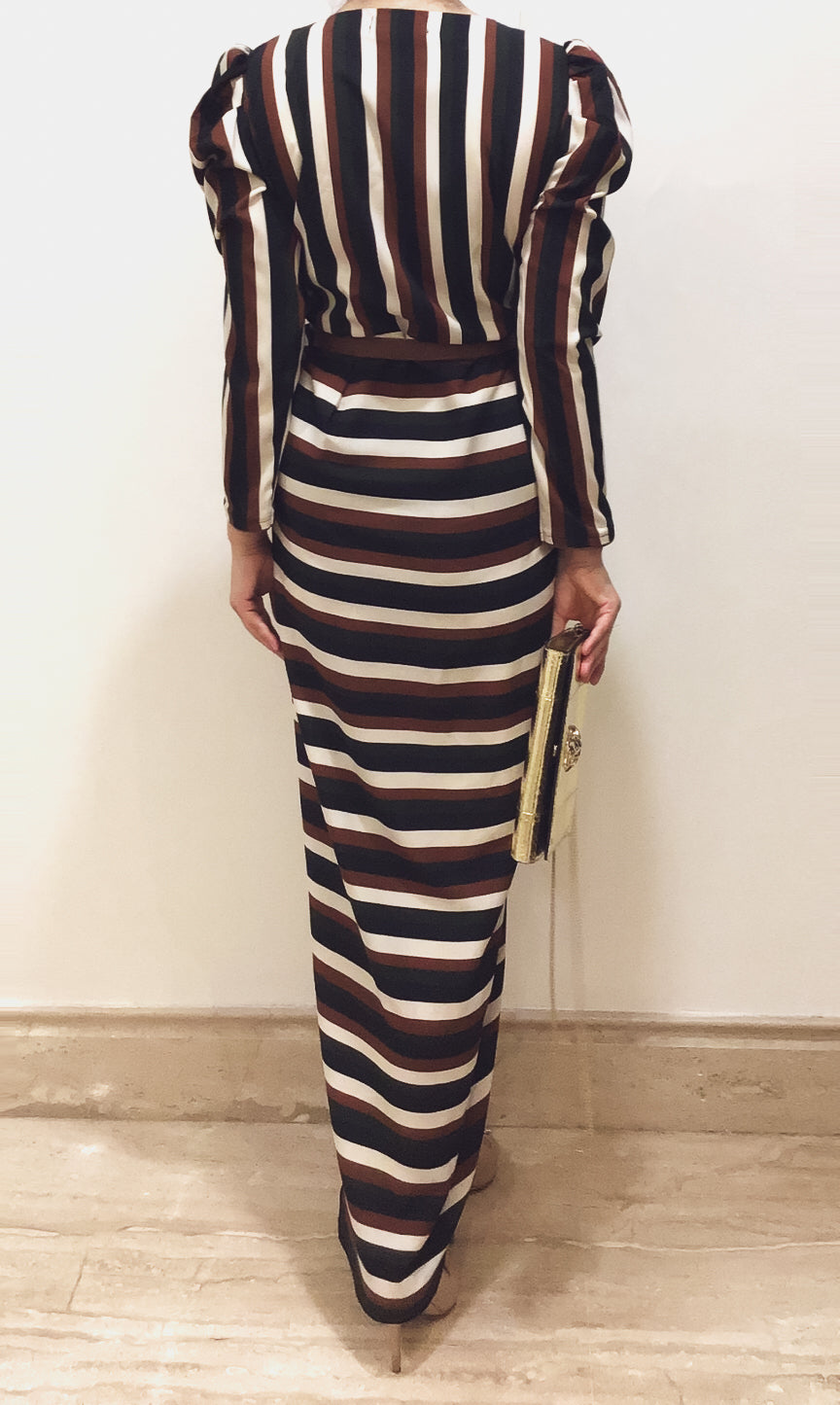 Brown Stripes Maxi