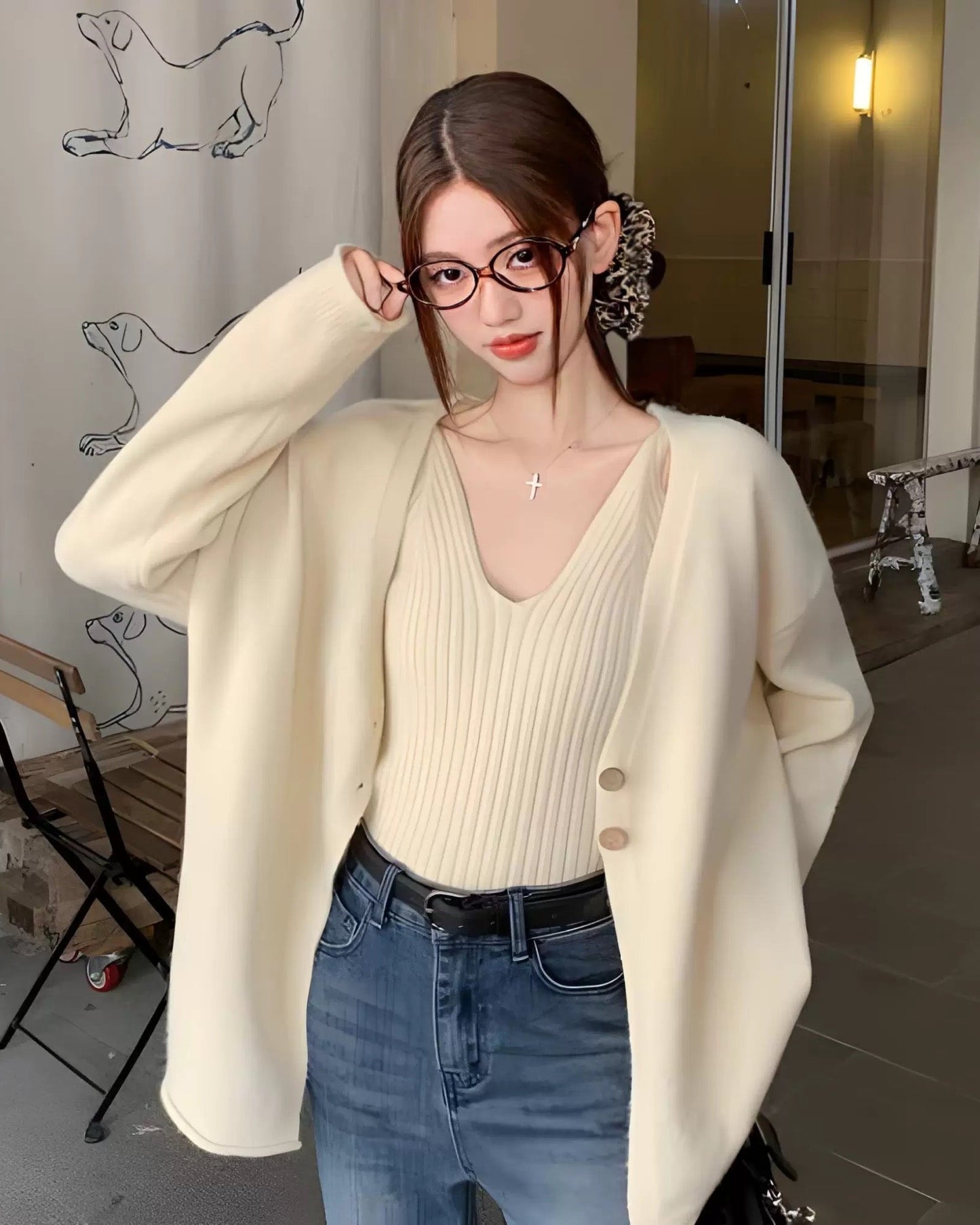 Nixie Statement Woolen Tops with Cape Style Sweater