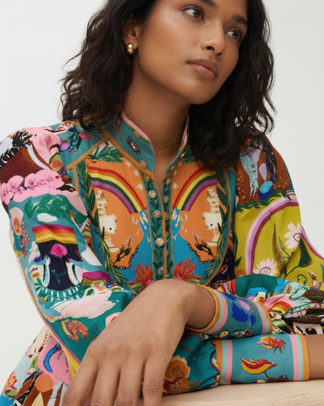 Arica Summer Abstract Printed Dress In Multicolor