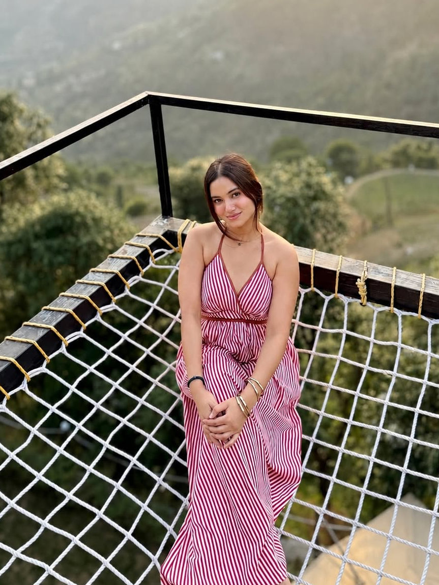 Leora Striped Maxi Dress