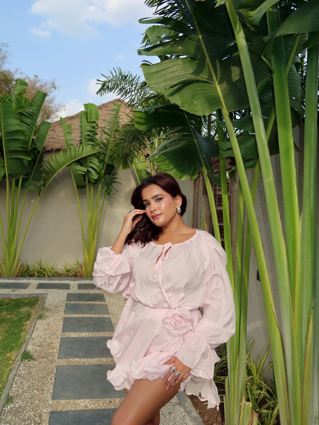 Olio Rose Ruffle Mini Dress