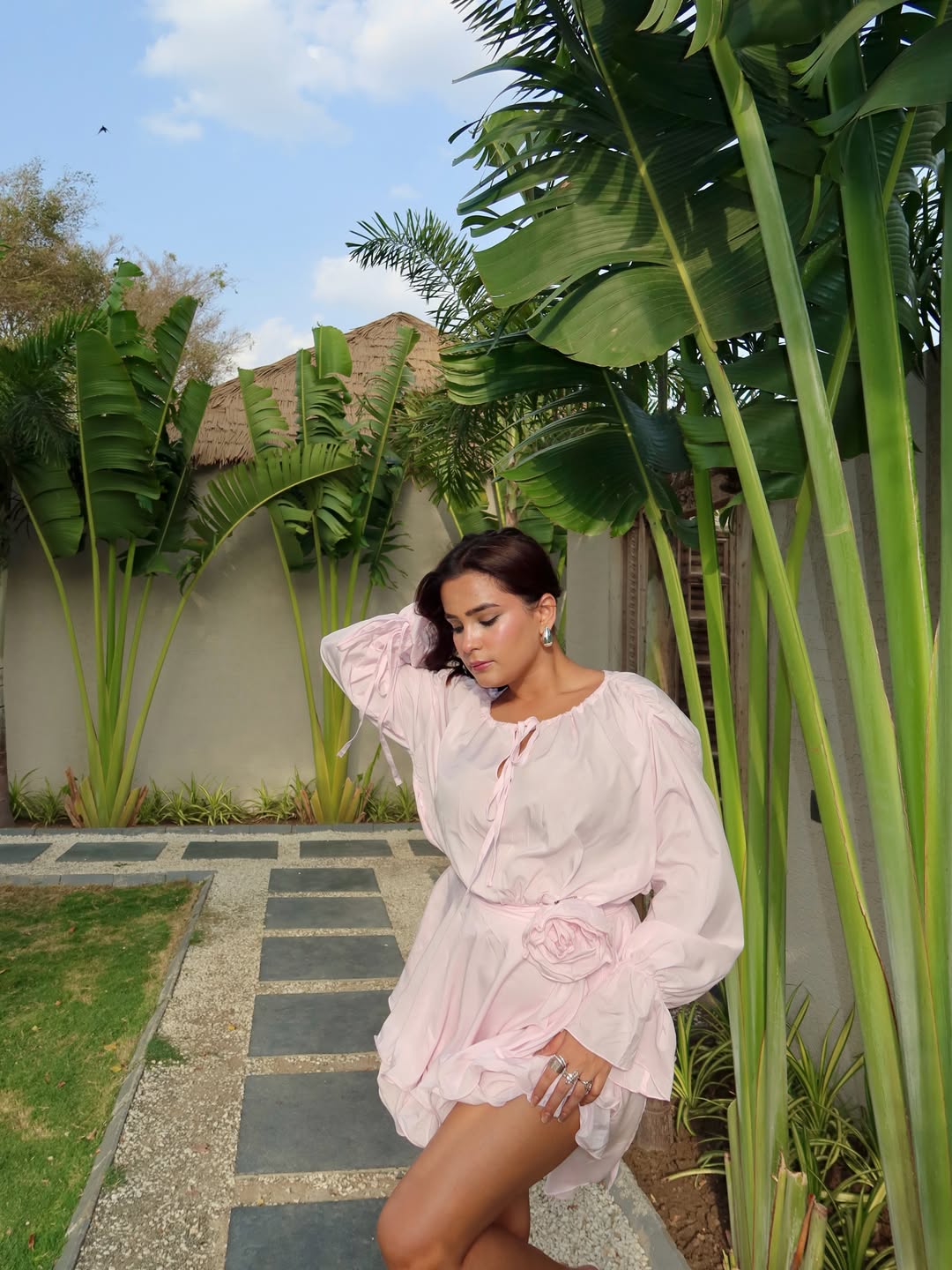 Olio Rose Ruffle Mini Dress
