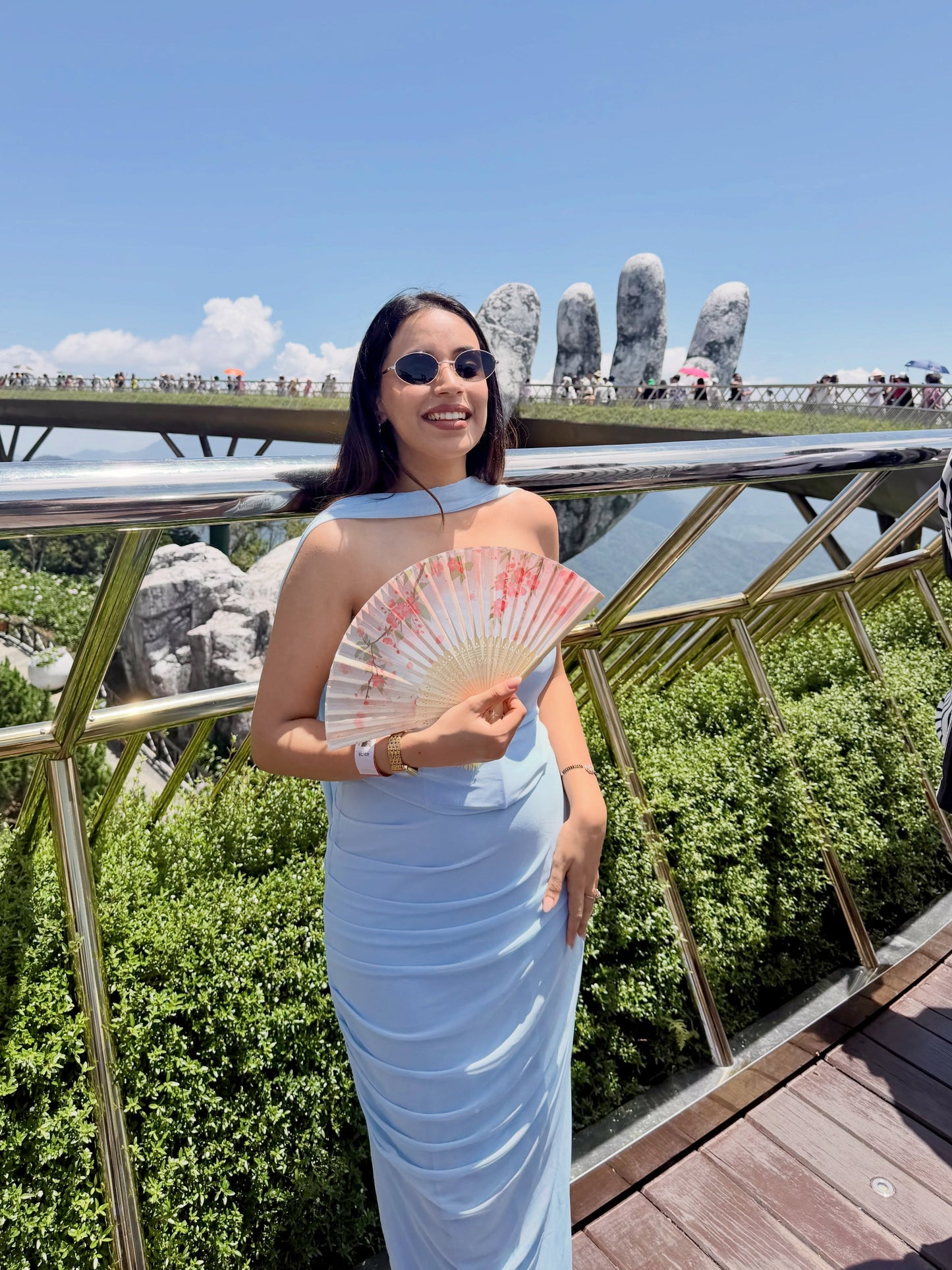 Alara Summer Set of Top And Skirt With Scarf In Sky Blue